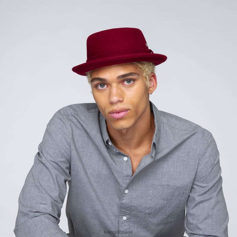chapelaria | Kangol unissex veludo vermelho torta de carne de porco polida Z4880804
