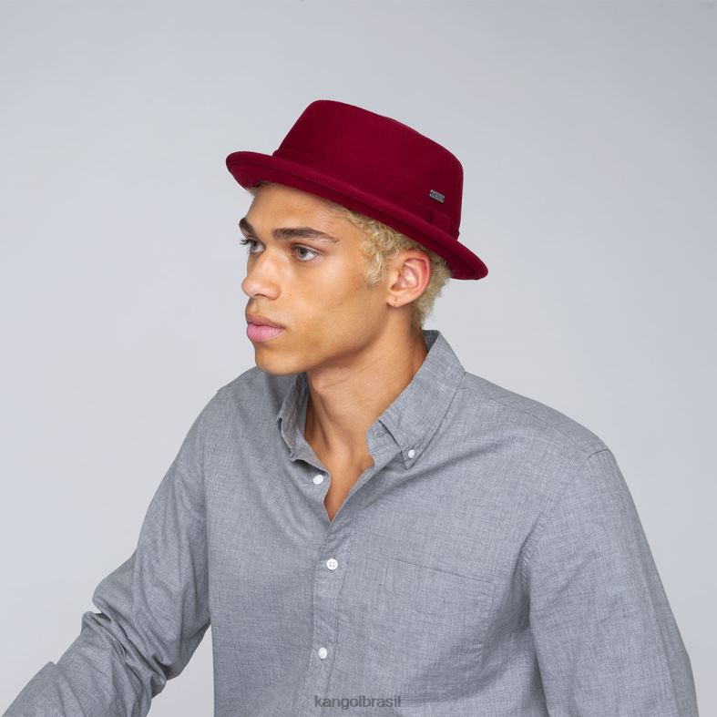 chapelaria | Kangol unissex veludo vermelho torta de carne de porco polida Z4880804