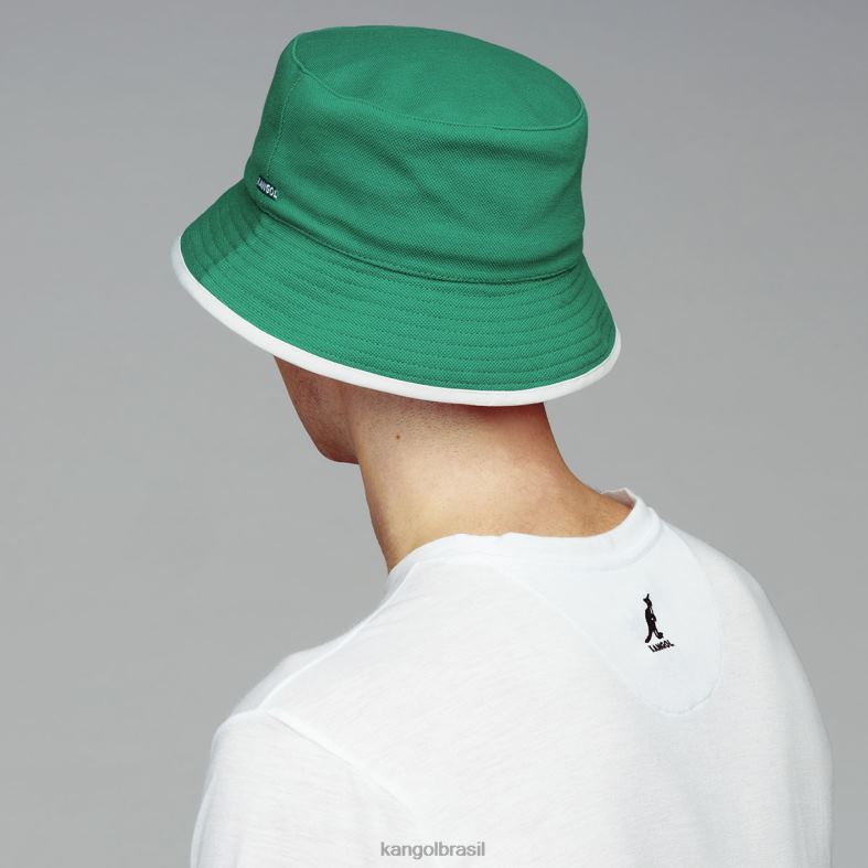 chapelaria | Kangol unissex verde branco balde reversível de golfe Z4880468