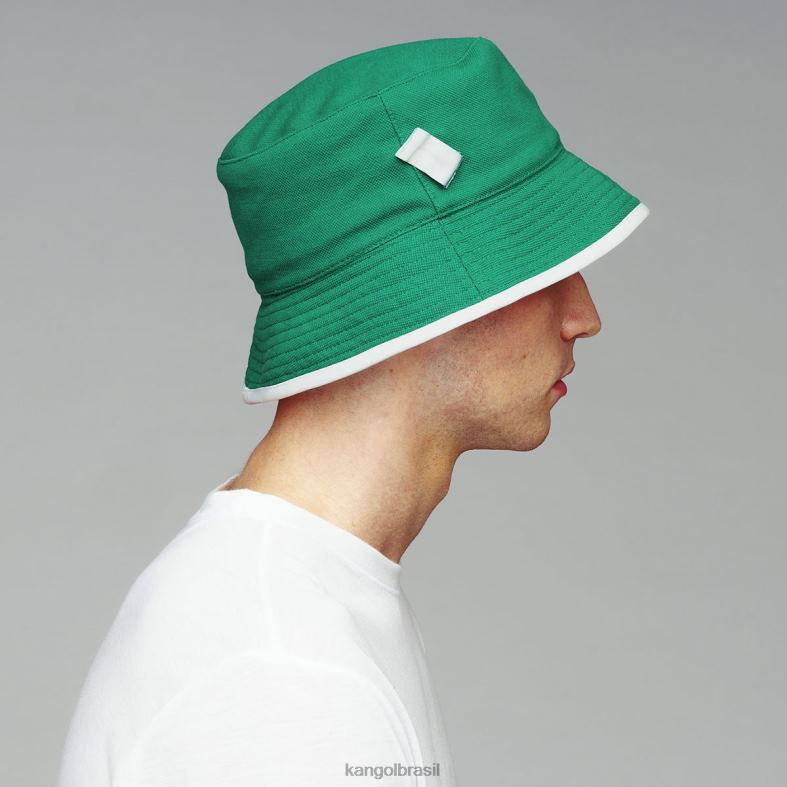 chapelaria | Kangol unissex verde branco balde reversível de golfe Z4880468