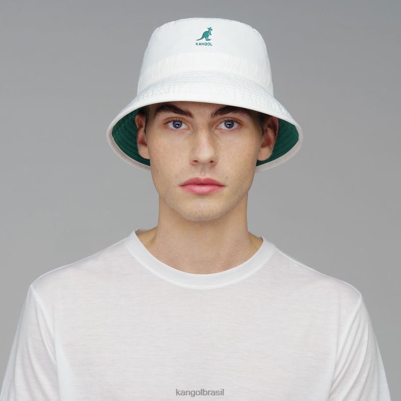 chapelaria | Kangol unissex verde branco balde reversível de golfe Z4880468