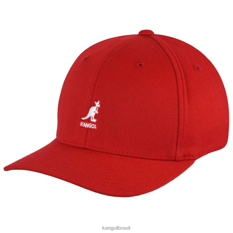 chapelaria | Kangol unissex vermelho beisebol flexfit de lã Z4880322