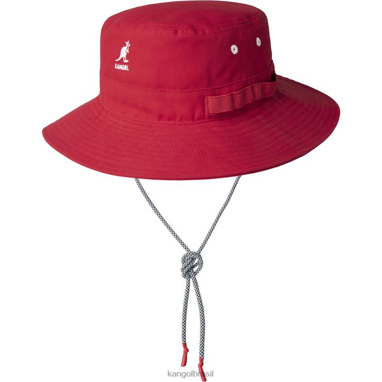 chapelaria | Kangol unissex vermelho chapéu de selva de cabos utilitários Z4880501