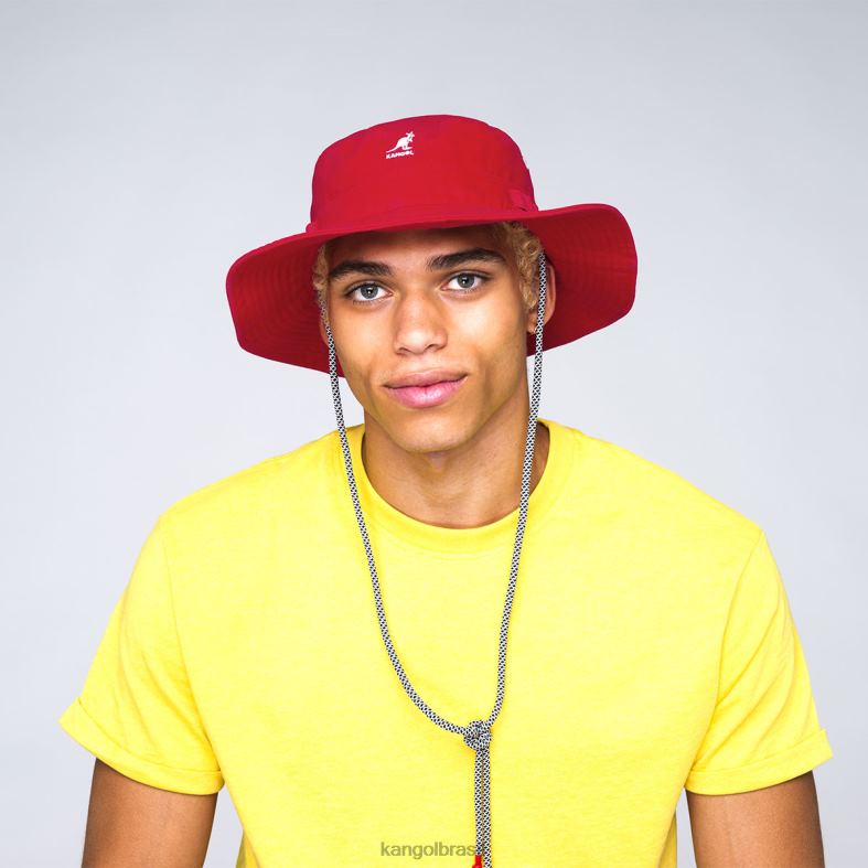 chapelaria | Kangol unissex vermelho chapéu de selva de cabos utilitários Z4880501
