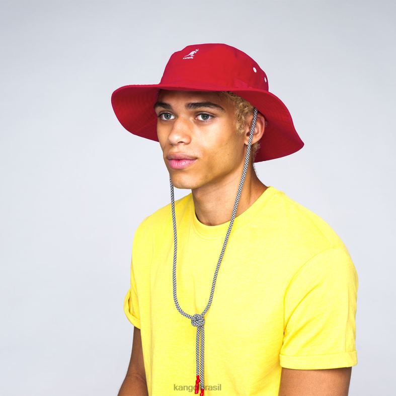 chapelaria | Kangol unissex vermelho chapéu de selva de cabos utilitários Z4880501