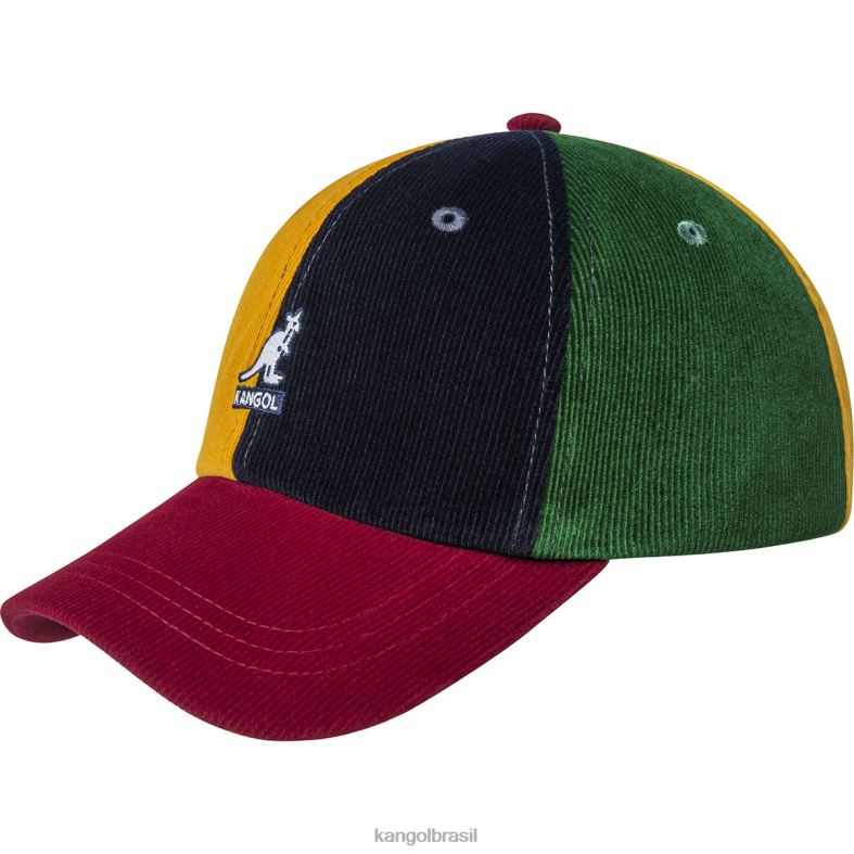 chapelaria | Kangol unissex vermelho multi contraste aparece beisebol Z4880367