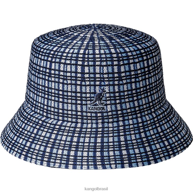 chapelaria | Kangol unissex xadrez azul balde xadrez preparatório Z4880481