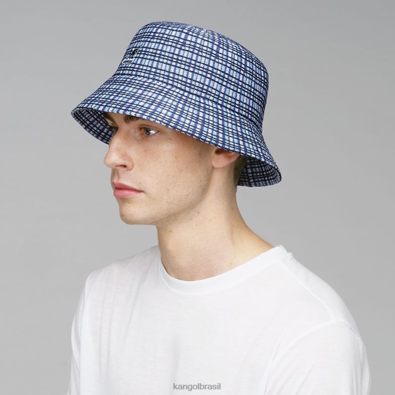 chapelaria | Kangol unissex xadrez azul balde xadrez preparatório Z4880481