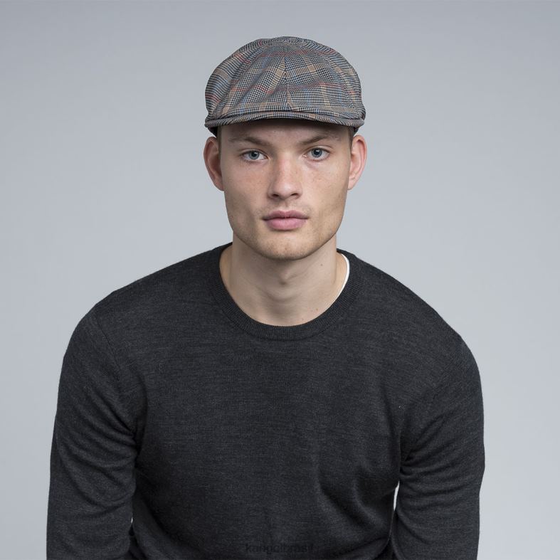 chapelaria | Kangol unissex xadrez cinza boné flexfit padrão Z4880774