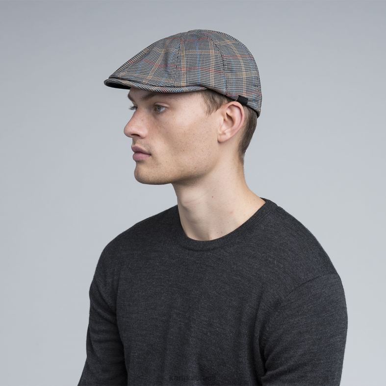 chapelaria | Kangol unissex xadrez cinza boné flexfit padrão Z4880774