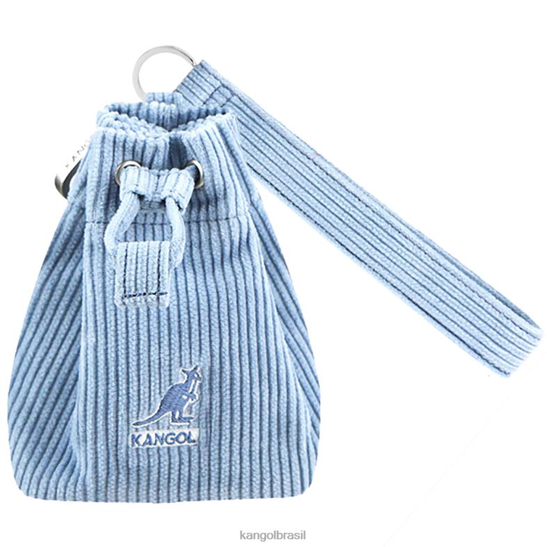 acessórios | Kangol unissex azul melange mini bolsa bucket chaveiro de veludo cotelê Z48801247