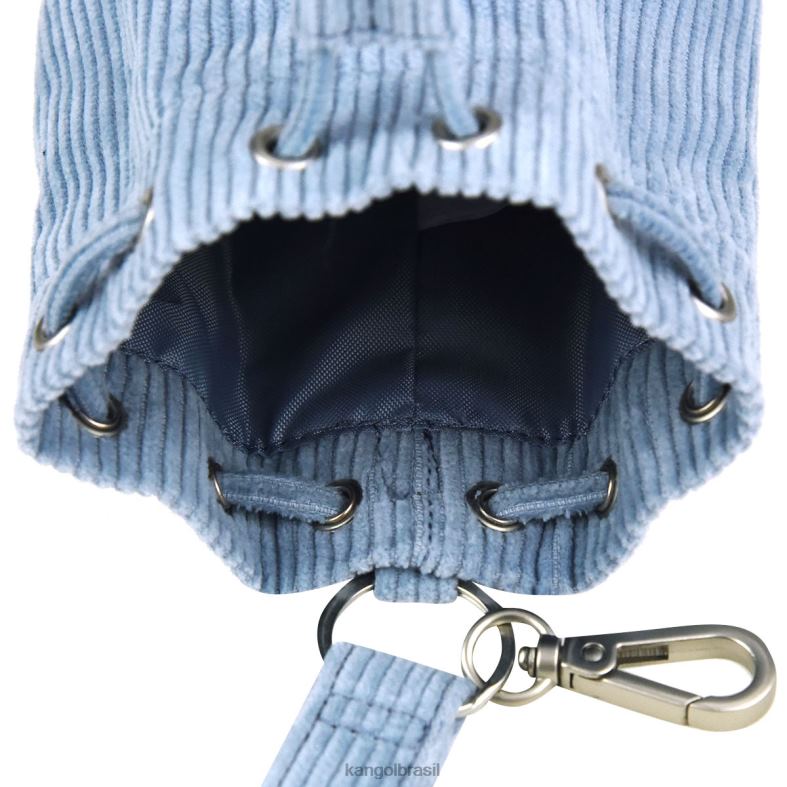 acessórios | Kangol unissex azul melange mini bolsa bucket chaveiro de veludo cotelê Z48801247