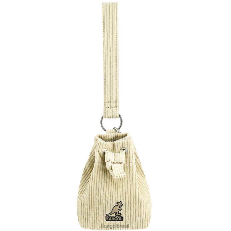 acessórios | Kangol unissex bege mini bolsa bucket chaveiro de veludo cotelê Z48801245