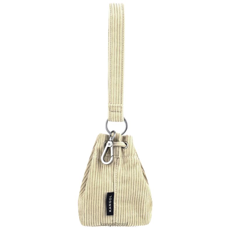 acessórios | Kangol unissex bege mini bolsa bucket chaveiro de veludo cotelê Z48801245