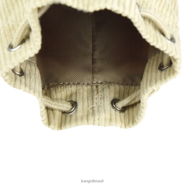 acessórios | Kangol unissex bege mini bolsa bucket chaveiro de veludo cotelê Z48801245