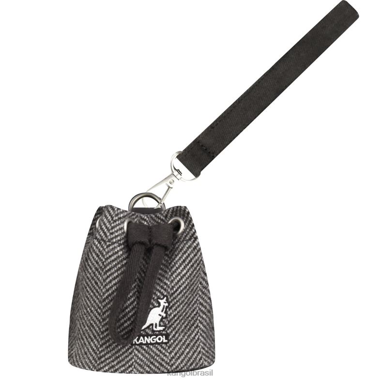 mini bolsa | Kangol unissex cinza charme de mini bolsa de espinha de peixe Z48801256