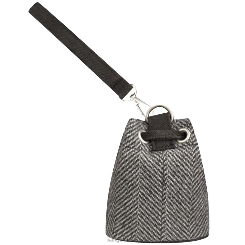 mini bolsa | Kangol unissex cinza charme de mini bolsa de espinha de peixe Z48801256