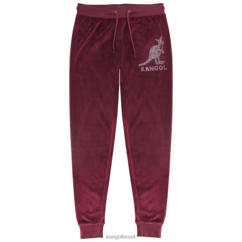 calças | Kangol mulheres marrom joggers de cristal de veludo Z48801044