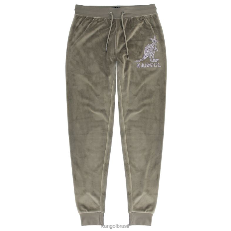 calças | Kangol mulheres morel joggers de cristal de veludo Z48801045