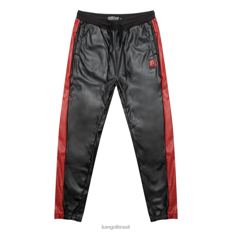 calças | Kangol unissex beleza Negra joggers de couro vegano Z48801065