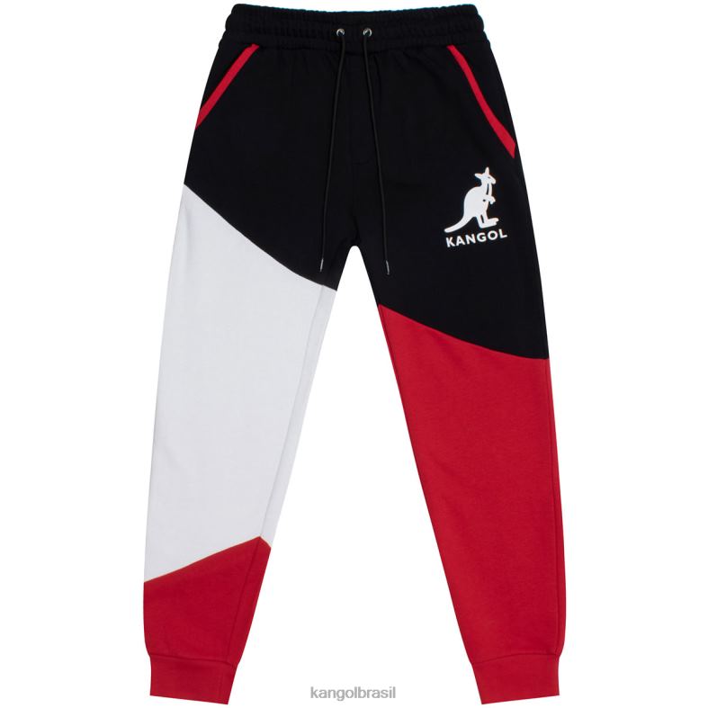 calças | Kangol unissex combinação preta calça jogger rbw colorblock Z48801036