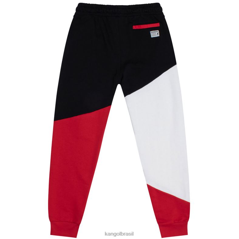 calças | Kangol unissex combinação preta calça jogger rbw colorblock Z48801036