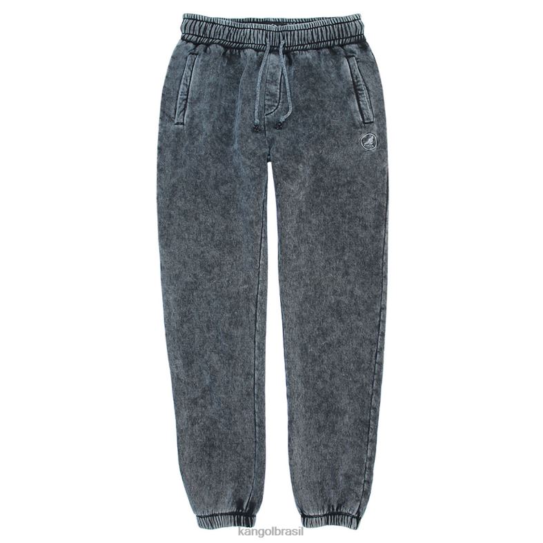 calças | Kangol unissex lavagem preta calça jogger bordada acid trip Z48801004