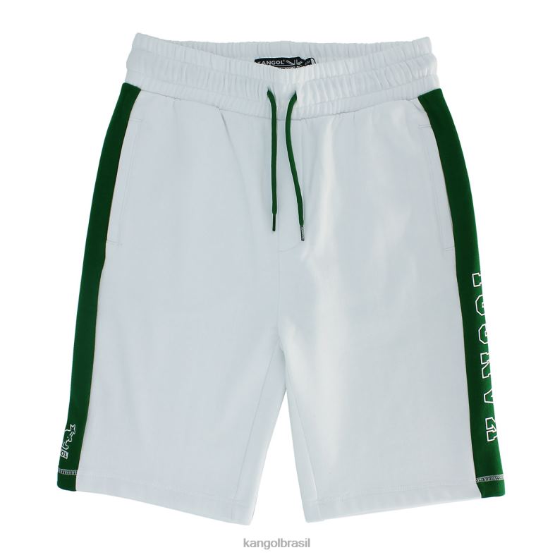 calças | Kangol homens branco/verde escuro calção de tênis Z48801077