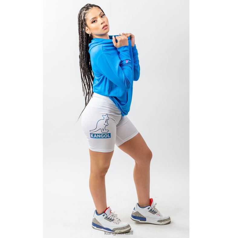 calças | Kangol unissex branco shorts de motociclista Z48801001