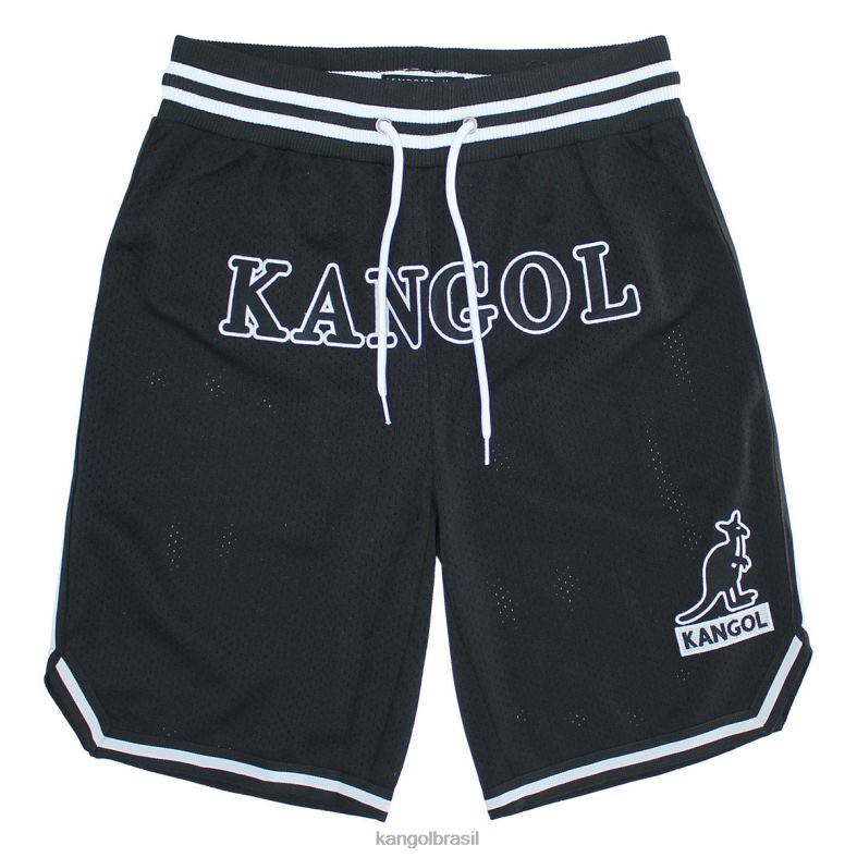 calças | Kangol unissex preto calções de basquete do dia do jogo Z48801007