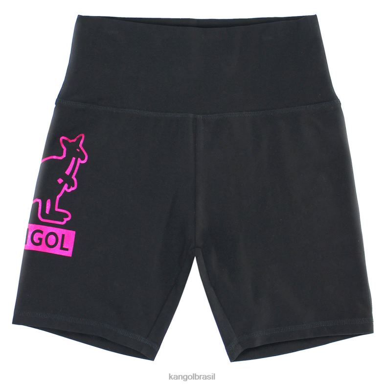 calças | Kangol unissex preto shorts de motociclista Z48801000