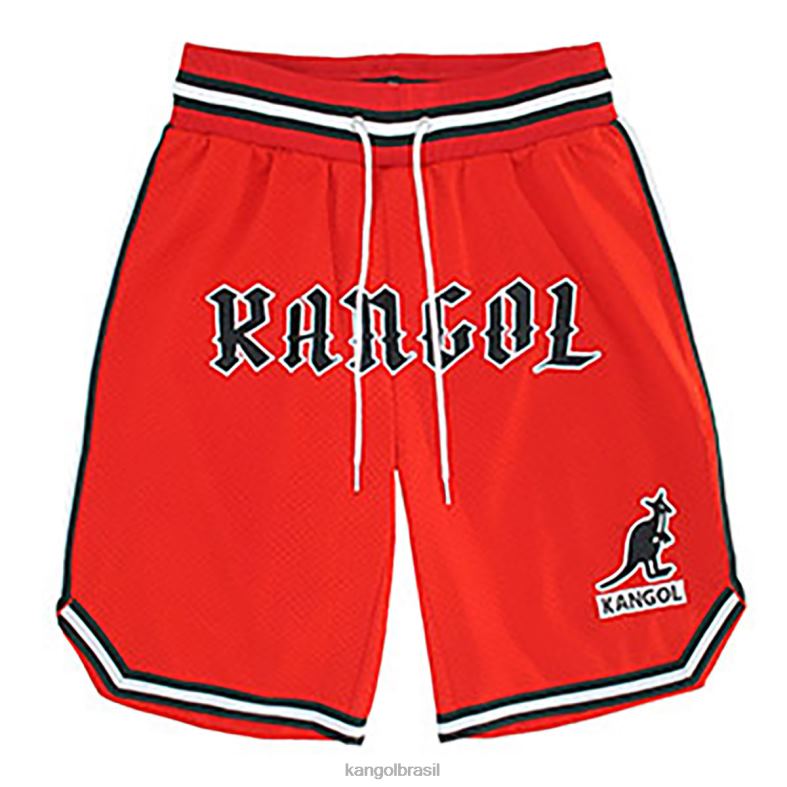 calças | Kangol unissex vermelho calções de basquete do dia do jogo Z48801009