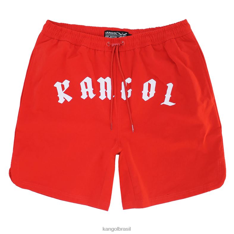 calças | Kangol unissex vermelho calção de banho gótico Z48801029