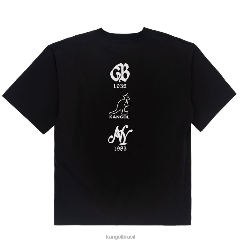 vestuário | Kangol unissex azeviche camiseta com logo nas costas Z48801238