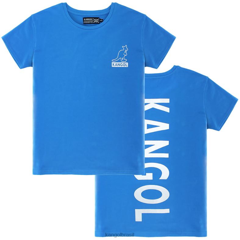 vestuário | Kangol unissex bandeirola índigo/branco camiseta de manga curta Z48801217