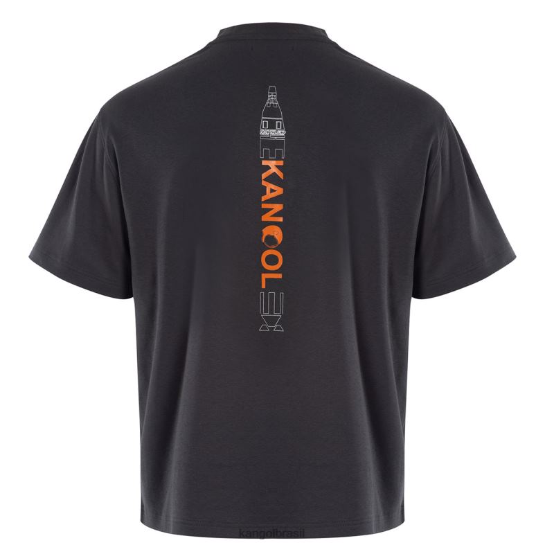vestuário | Kangol unissex ébano camiseta gráfica de foguete espacial Z48801198