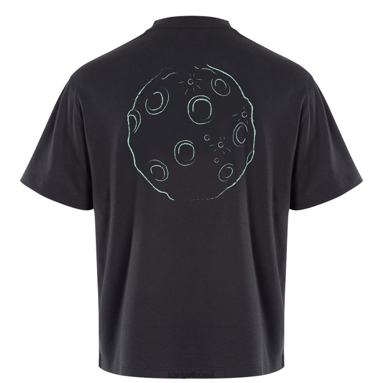 vestuário | Kangol unissex ébano camiseta gráfica do homem do espaço Z48801206