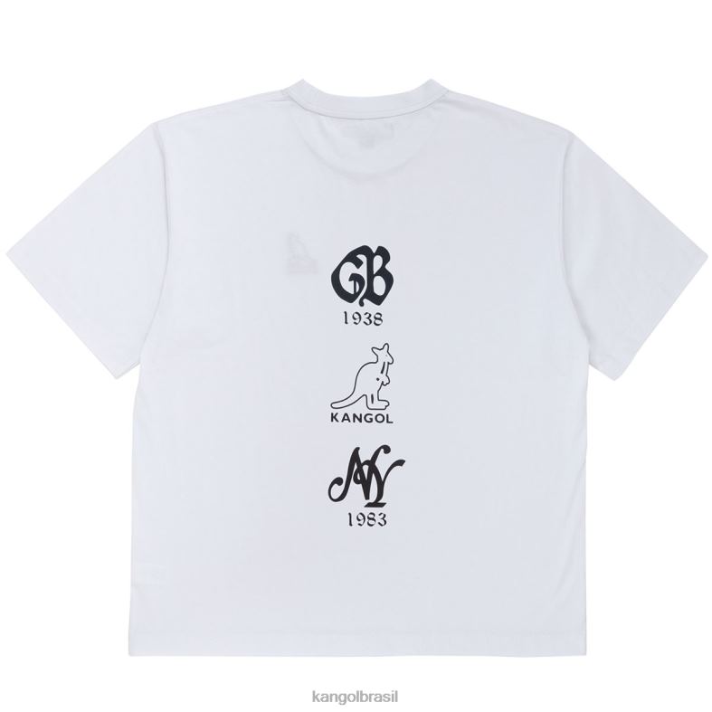 vestuário | Kangol unissex branco camiseta com logo nas costas Z48801237