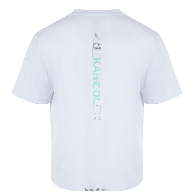 vestuário | Kangol unissex branco camiseta gráfica de foguete espacial Z48801199