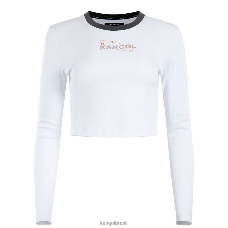vestuário | Kangol unissex branco camiseta manga longa orbital Z48801201
