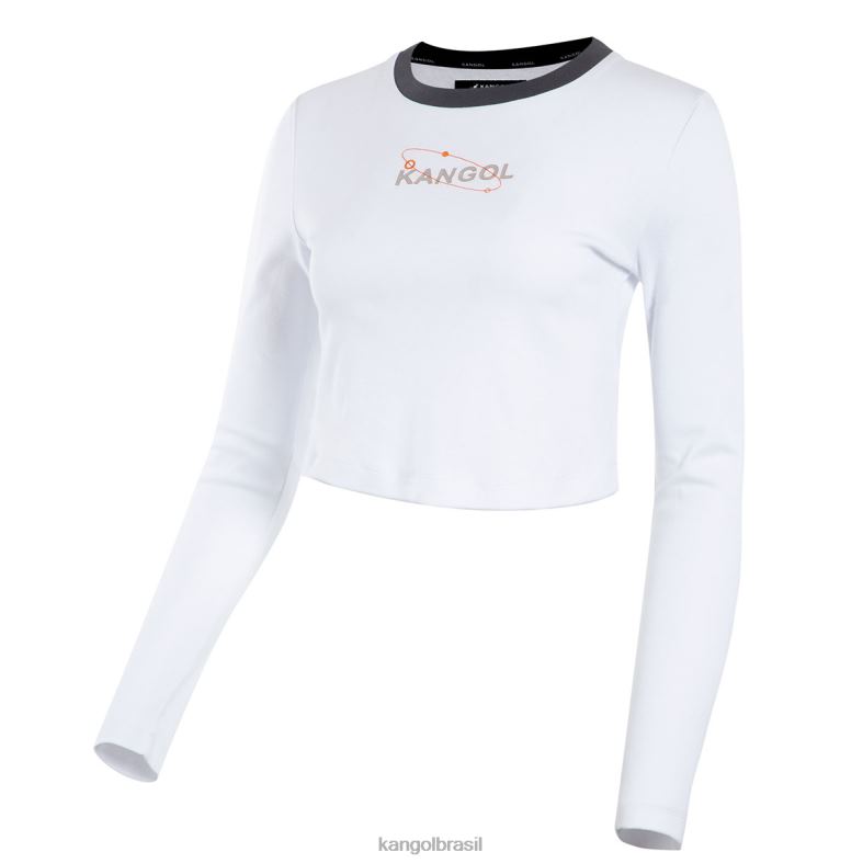 vestuário | Kangol unissex branco camiseta manga longa orbital Z48801201