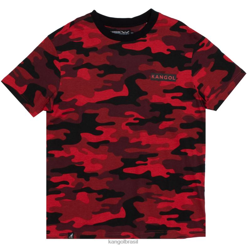 vestuário | Kangol unissex camuflagem vermelha camiseta camuflada Z48801222