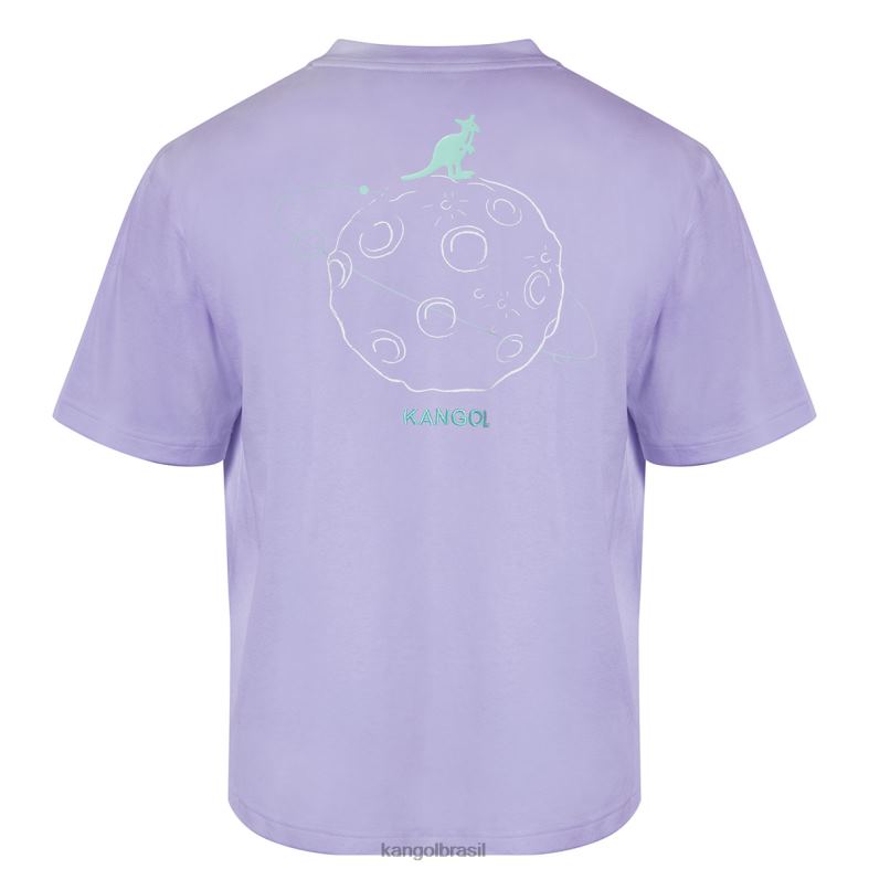 vestuário | Kangol unissex lavanda camiseta com gráfico de órbita espacial Z48801197
