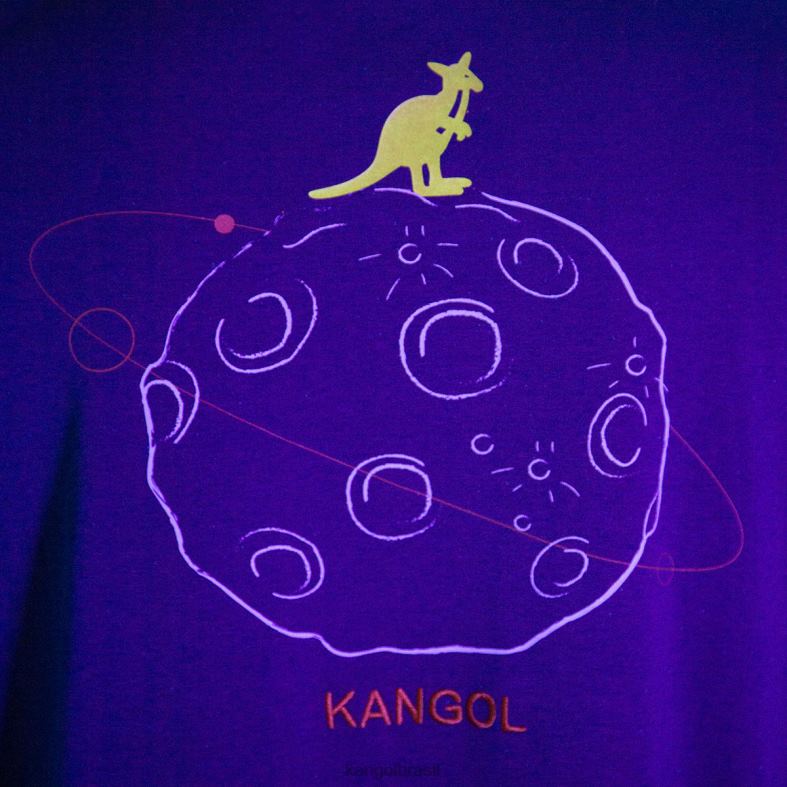 vestuário | Kangol unissex lavanda camiseta com gráfico de órbita espacial Z48801197