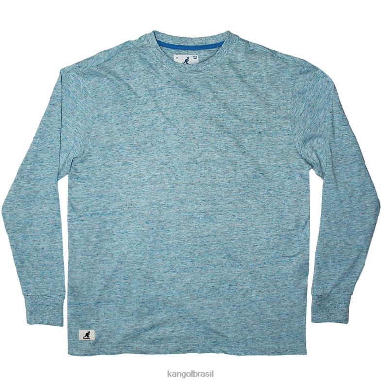 vestuário | Kangol unissex mar azul camiseta manga longa efeito linho Z48801241