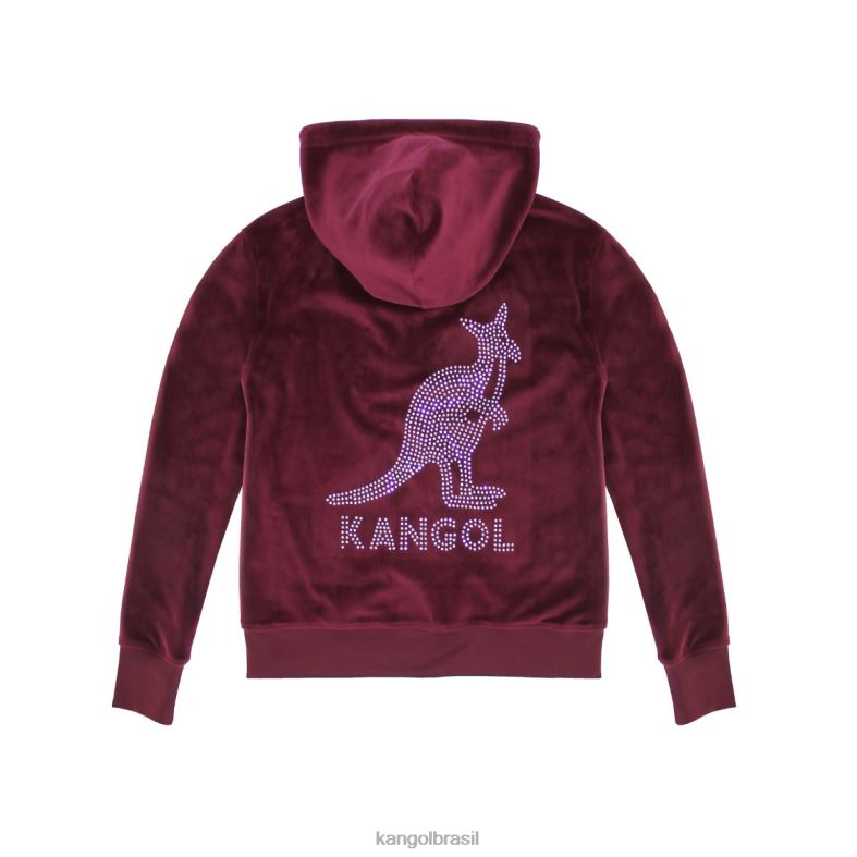 vestuário | Kangol mulheres marrom moletom com zíper de cristal de veludo Z48801138