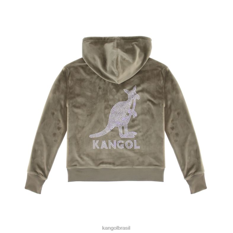 vestuário | Kangol mulheres morel moletom com zíper de cristal de veludo Z48801139