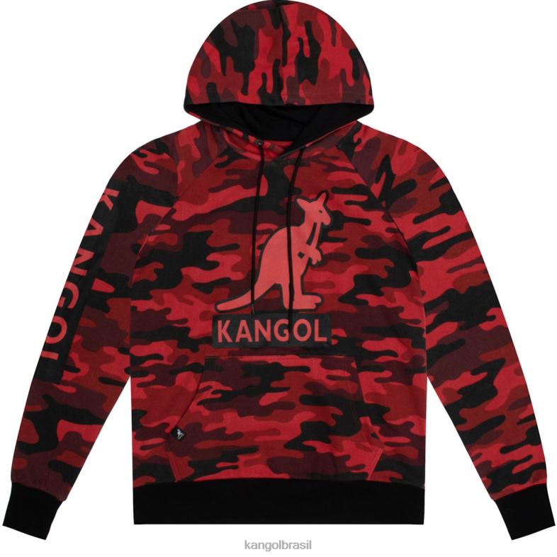 vestuário | Kangol unissex camuflagem vermelha moletom camuflado Z48801111