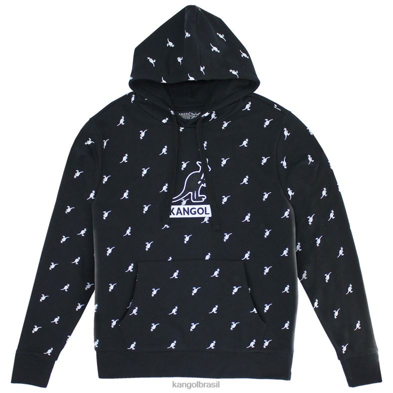 vestuário | Kangol unissex combinação preta moletom com capuz Z48801099