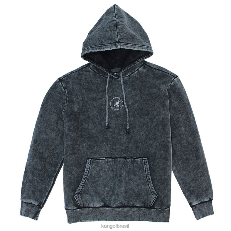 vestuário | Kangol unissex lavagem preta moletom bordado acid trip Z48801091